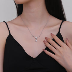 Micro Inlaid Zircon Water Drop V-shaped Necklace