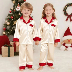 Family Christmas Matching Silk Satin Set