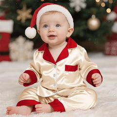 Family Christmas Matching Silk Satin Set